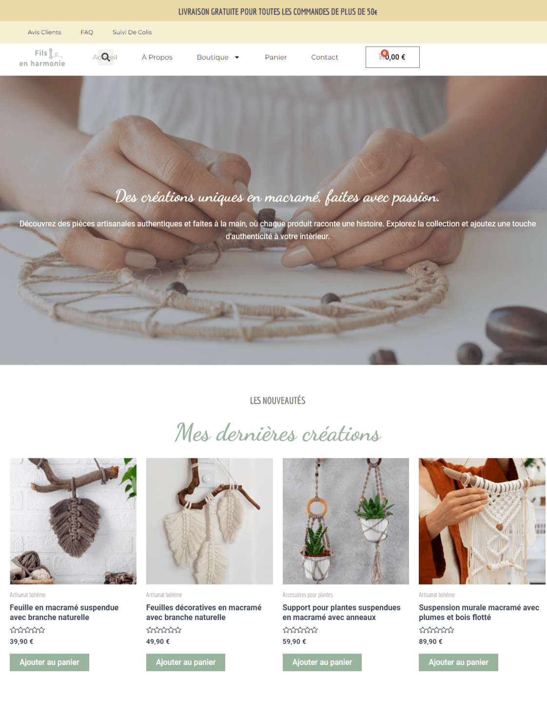 Fils en harmonie – boutique macramé